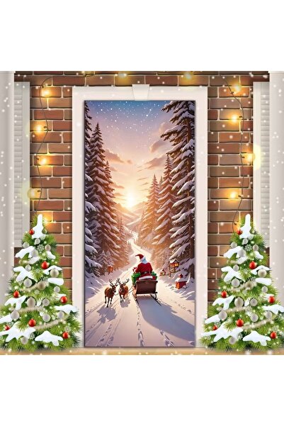 PROMISEBACKDROP2 زينة باب مرنة مقاس 190×75 سم، غطاء باب من القماش، ديكور عيد ...
