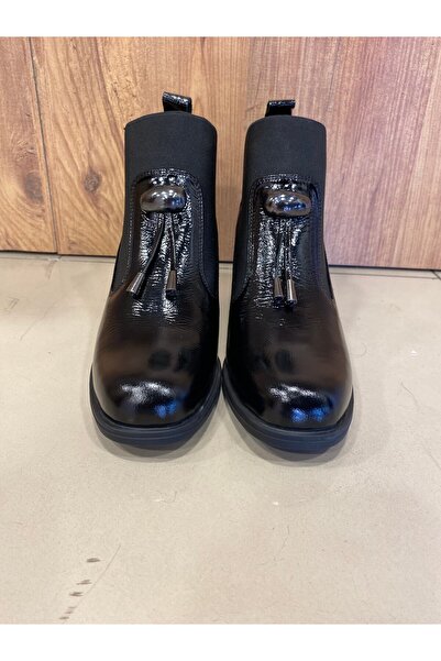 Mammamia Kadın Hakiki Rugan Deri Topuklu Bot