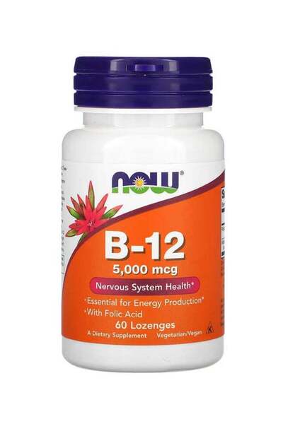 Now Foods B-12 5000 mcg Dietary Supplement - 60 Lozenges