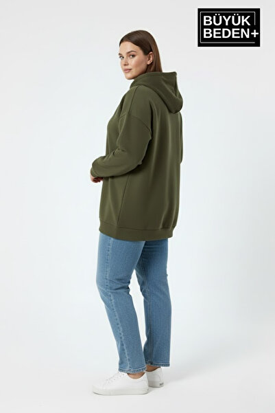 Superlife Γυναικείο φούτερ μεγάλου μεγέθους με κουκούλα με χειρόγραφο γράμμα Brooklyn με τύπωμα Άνετο φούτερ SPR26BSWK958