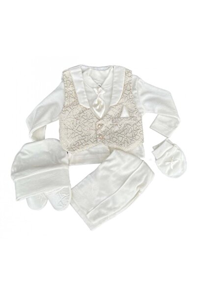 OEM Elegant 5-piece boys' set white with vest 0-3 months