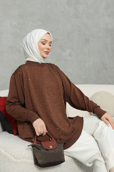 NEW DAĞ Stone Detailed Oversized Knitwear Tunic