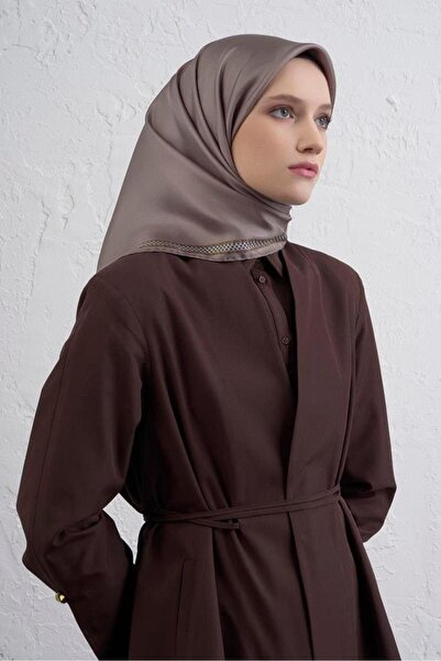 Armine Eșarfă din mătase pură Sura IST 9444- 35 Model simplu în culoarea piatrăi