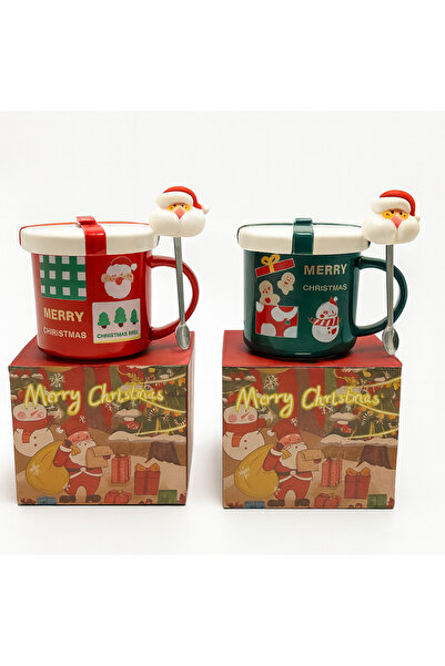 OEM Set of Christmas Mugs with Lids, Santa Claus Theme