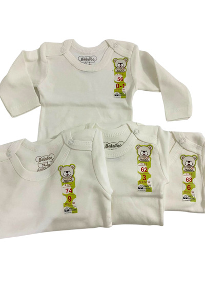 Babytoo Baby Plain Sleeve Badi with Snap Fasteners 100% Cotton Soft Romper Zi...