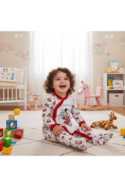 Disney Minnie Mouse Cotton Jumpsuit - RED