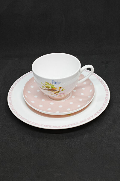 ABBETC Royal Victoria Porcelain Single Person Coffee, Tea Cup and Saucers 3 Pieces 150 ml