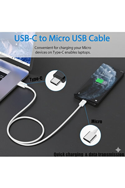 Generic USB-C to Micro USB Fast Charging Data Cable 100W, Type-C 3.1 to Micro USB, 480Mbps, OTG