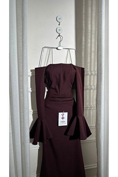 Onila Soft burgundy dress with long sleeves