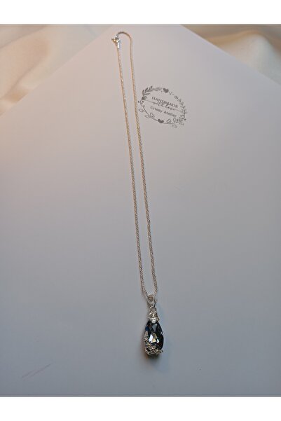 OEM 925 silver necklace with Swarovski Black Diamond pendant