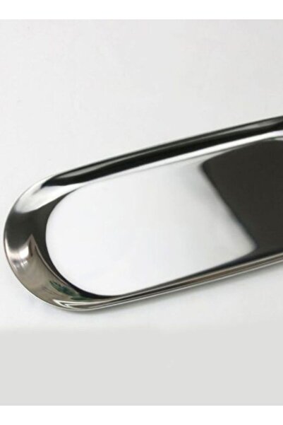 Generic Oval Iron Plate Silver 23x9.5cm