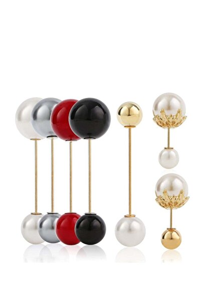 Generic Sweater Shawl Clips Set - Faux Pearl Rhinestone Brooch Pins (7 pcs)