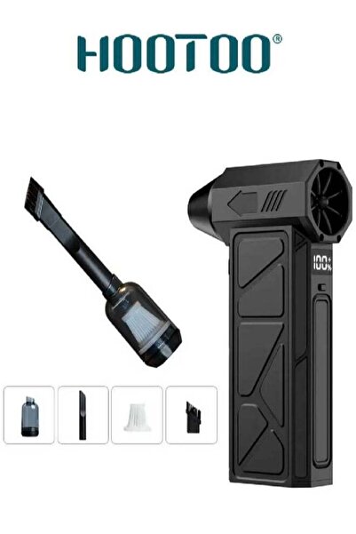 HooToo 2-in-1 vacuum cleaner and blower suitable for fires and camping, cordless with Type-C charging, 4 speeds and battery indicator for powerful cleaning