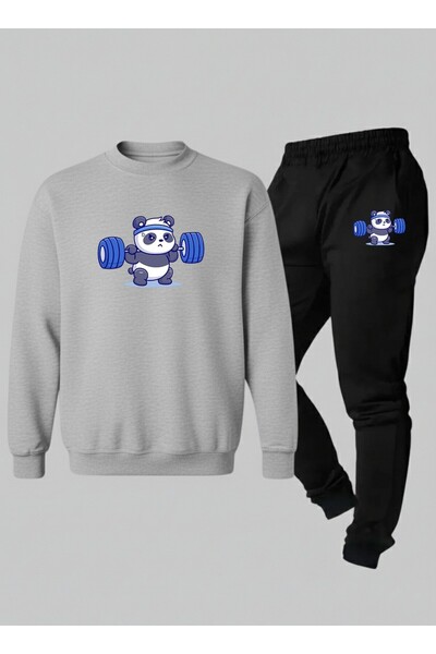 LORVEX Unisex Swea tricou - Trening pentru copii cu guler rotund KASLI PANDA ...