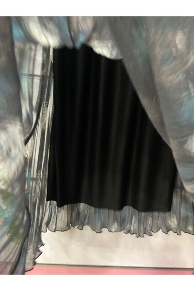 edu collection Patterned Chiffon Bell Skirt with Lining