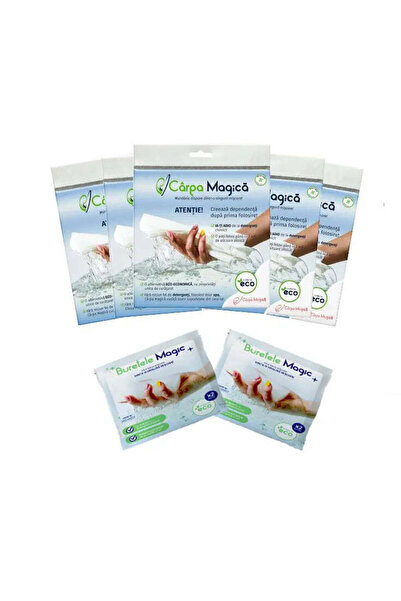 Carpa Magica Set Premium Curățenie: 5 Lavete Microfibră (Carpa Magica) + 2 Bu...