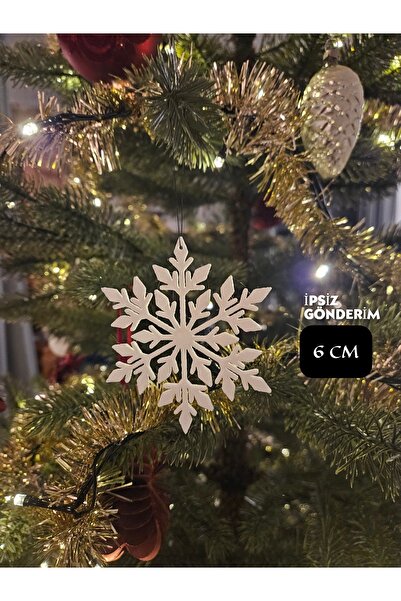 Filkorium3D 1 Adet Yılbaşı Ağacı Süsü Kar Tanesi Tasarım - İpsiz Gönderim - PLASTİK - 6 CM