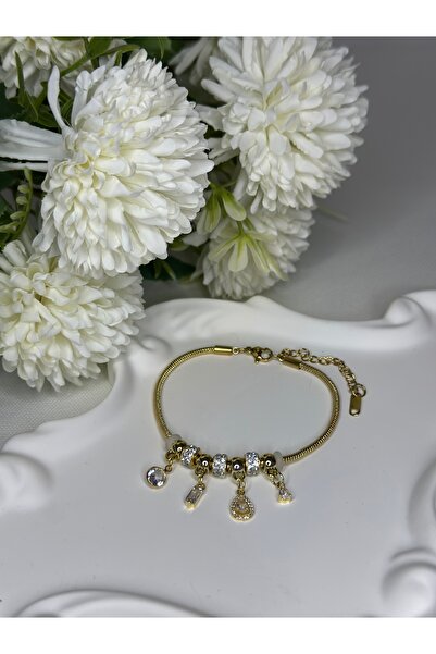 New Meluna Vip Çelik Damla Model Charm Bileklik(17+5cm. )