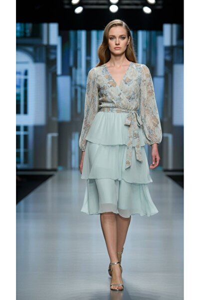 FASHIONAPPROACH فستان ميد مشجر طبقات