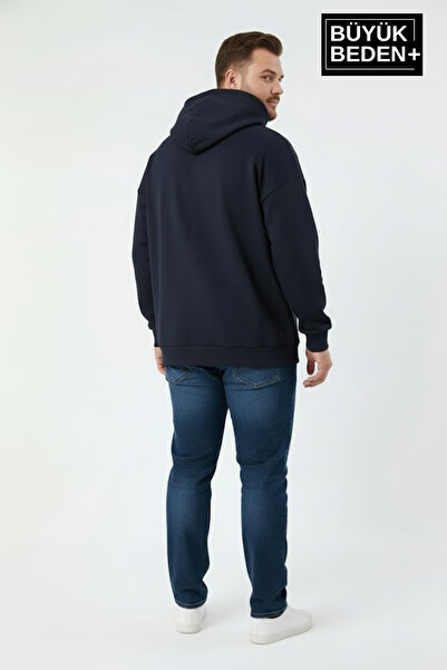 Superlife Чоловічий великий розмір з капюшоном, зручний крій, світшот – Мілан, Італія, італійський принт SPR26BSW967