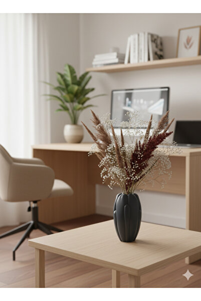 TACTIC Modern Shaped Decorative Stone Vase 16 cm – Suitable for Living Room, Office, and Tabletop Use