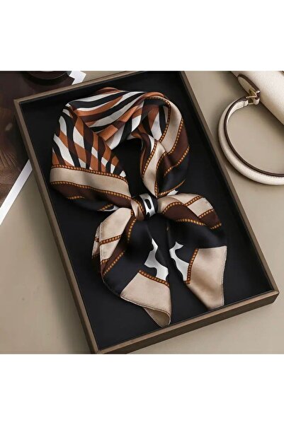 Accessories Hei Brown Leopard Print Stylish Silk-Look Women's Accessory Scarf Foulard