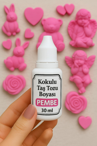 ElHobi Pembe Renk - Kokulu Taş Tozu Boyası - 30 ml