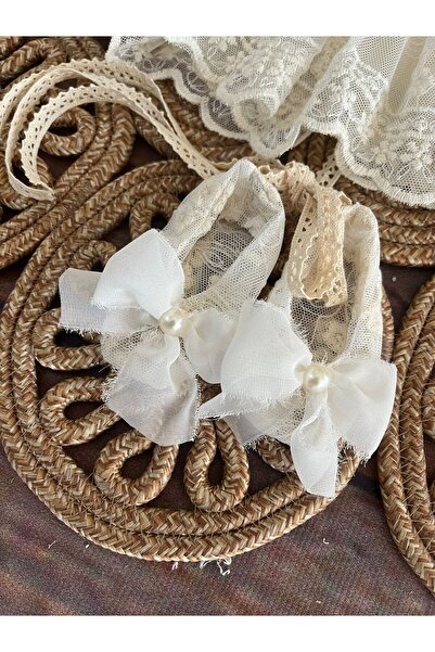 Asrın Tasarım Atölyesi Cream Lace Bow Detail Dress Set