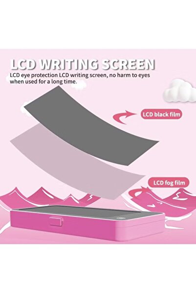 Toybox Led Drawing Pen Case. Kids Pencil Box with LCD Screen and Writing Pen with Erase Button