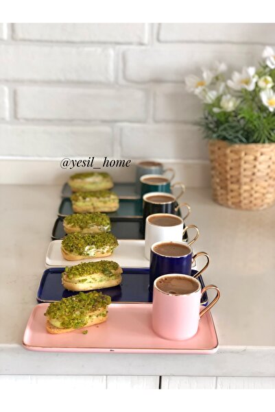 Tekbir Porselen Türk Kahve Fincan Takımı 6 Kişilik