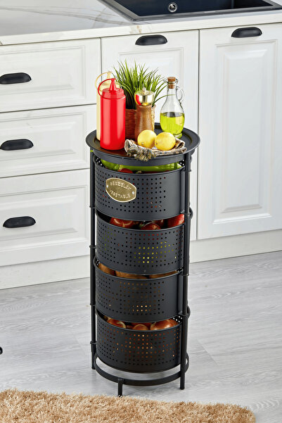 Simply Now Metal Sebzelik Meyvelik, Yuvarlak Mutfak Rafı, Çok Amaçlı Patates ...