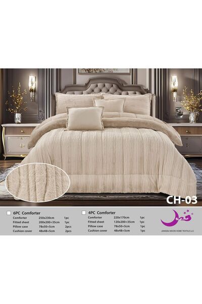 Moon Winter bedspread set, 6 pieces, double-sided velvet with faux fur