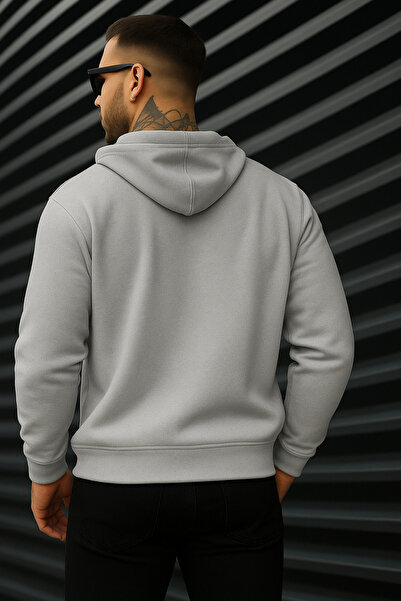 EydaMoon Ανδρικό φούτερ Winter Minimal Los Angeles με τύπωμα Cotton Regular με κουκούλα Kangaroo Pocket