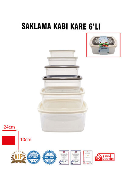 Vip Home Concept Market Ürünleri 6-piece nestable storage container plastic square vip plus storage container