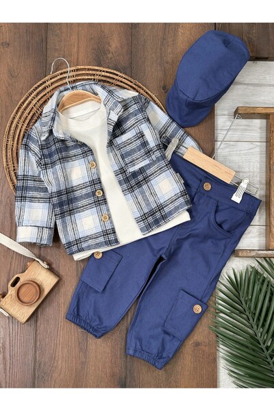 Bolly Baby Boy Baby Suit with Overalls and Helmet