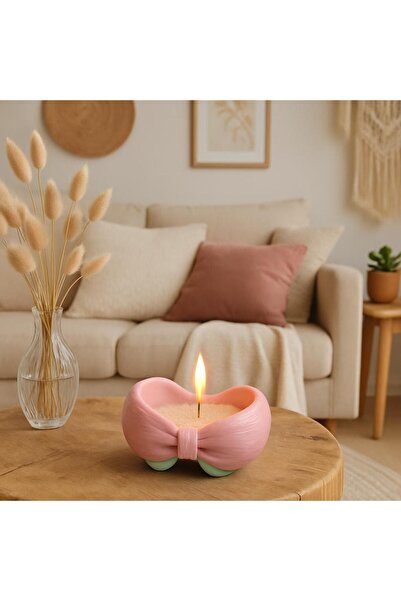 Sabletscrafts Dekoratif Fiyonk Kap Mum – Pembe & Mint | Kokulu El Yapımı Tasa...