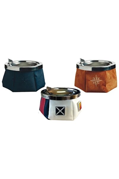 GFN Scrumieră Premium, piele întoarsă, oțel inoxidabil, Alcantara, cămilă