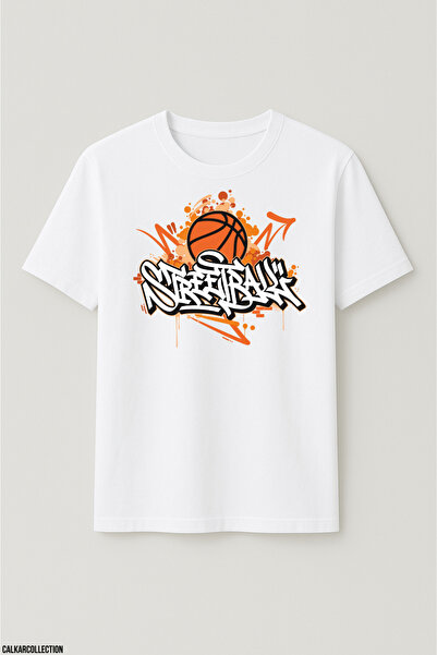CALKARCOLLECTION تيشيرت كرة السلة للجنسين قصة فضفاضة ستريت بول