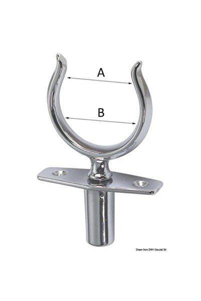 OSCULATI Furcă cu șurub din alamă cromată, tijă Ø 12 mm, A 40 mm, B 52 mm, cu soclu oarb, pentru boa din plastic