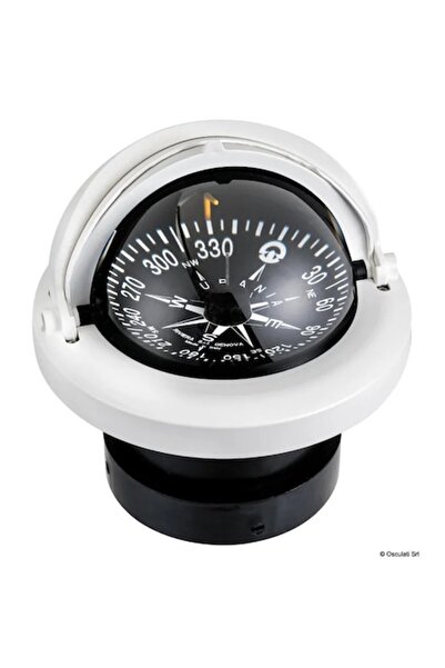 OSCULATI Riviera Compass 4 Inch, 12V LED, White/Black, Telescopic Cover, Two Speeds