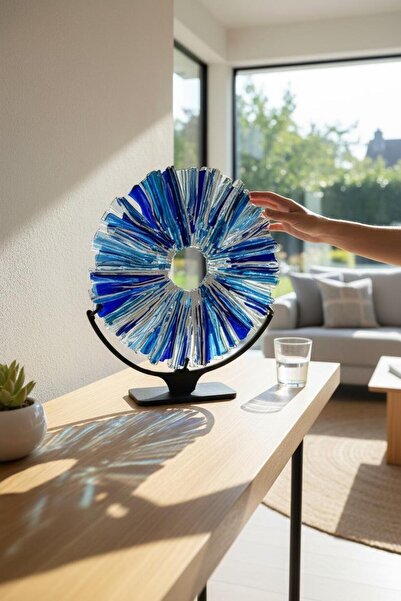 Home Füzyon Cam Dekor - Casual Round - Ofis/ Ev Hediye