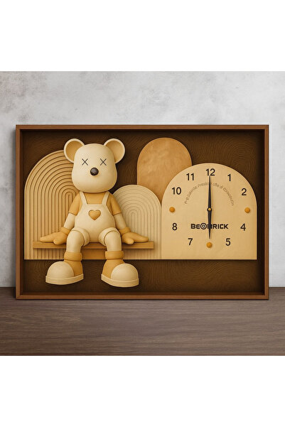 OEM 3D Teddy Bear Decorative Wall Clock