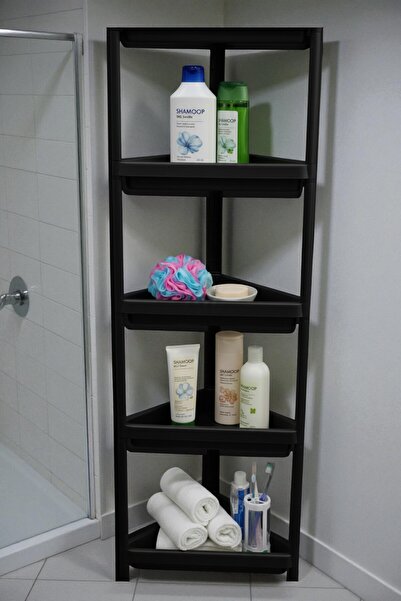 Online Home Market 5 Katlı Üçgen Raf Ünitesi – Köşe Alanlar İçin Şık ve Fonks...