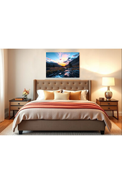 GGMag Tablouri Tablou pe panza "Pârâu de Munte la Apus”, dimensiuni de la 20x30-50x70 cm