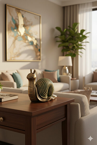 Dekoromi Sevimli Salyangoz Heykeli Biblo 28x24 cm – Ev ve Ofis Süsü, Hediyeli...