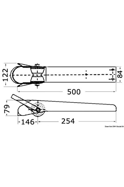 OSCULATI Rolă cu arc din oțel inoxidabil satinat, 588 mm, pentru Delfini