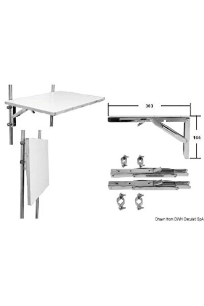 TNG Outdoor Stâlp din oțel inoxidabil pentru mese pliante 303x165 mm, Ø22/30 mm (71.240.10)