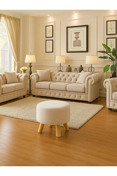 BEC13 Small round pouf seat, modern design, multiple colors