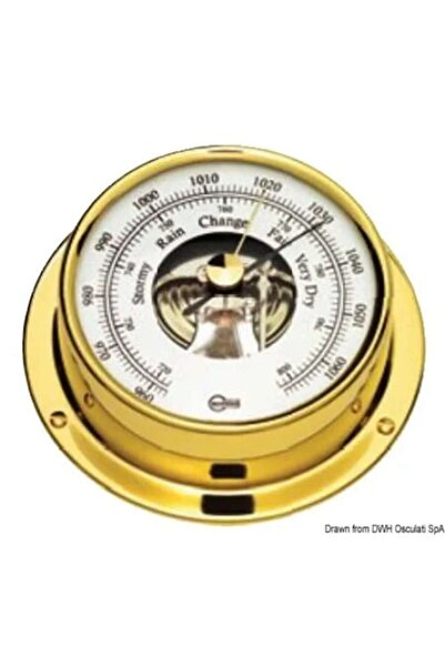 OSCULATI Barometru Barigo Tempo S, Alamă lustruită, 88x25 mm, Cadran 70 mm