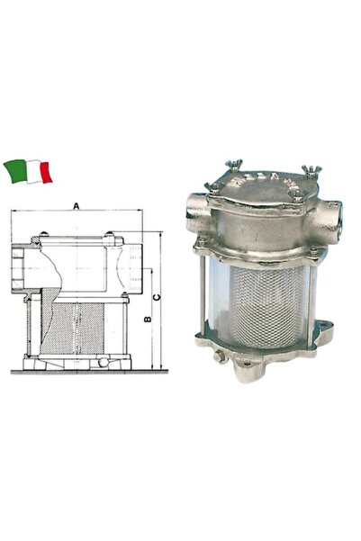 GFN Filtru de apă din alamă nichelată, ieșire de 2 inch, elemente filtrante d...